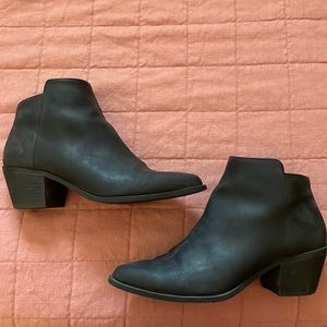 Leather Black Booties